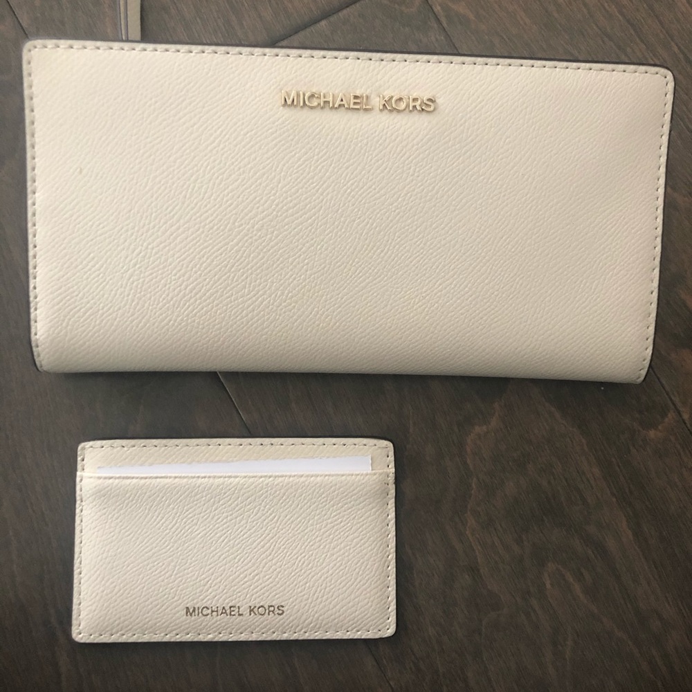 Michael Kors Large Crossgrain Leather Slim Wallet